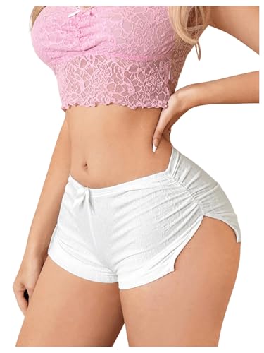 SHENHE Women's Y2k Sexy Micro Low Rise Side Slit Ruched